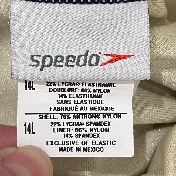 Speedo Swimsuit One-Piece Women's Size 14L Navy Blue Built In Bra - Picture 4 of 11